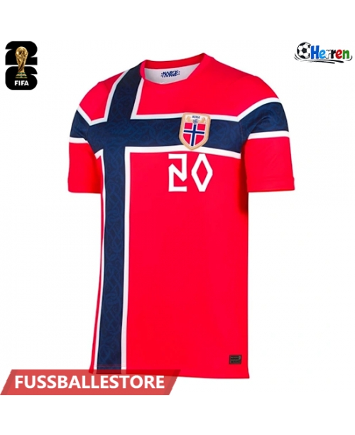 Günstige Norwegen Jorgen Strand Larsen #11 Heimtrikot WM 2026 Kurzarm